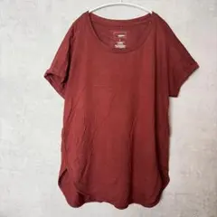 ソノマ Tシャツ 無地 ロールアップ袖 ラウンドヘム L 赤 レーヨンのサムネイル