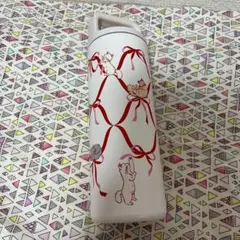 スタバ ミアー MiiR ハンドルリッドステンレスボトル 白 ねこ りぼん