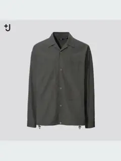 ユニクロ +Jスーピマコットンオーバーサイズ シャツブルゾン（長袖）　オリーブ