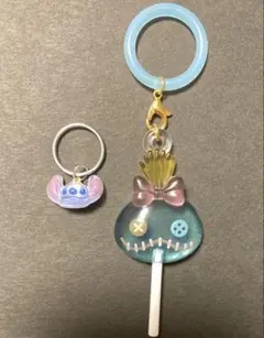 スティッチ鍵キーホルダー＆スクランプめじるしチャームセット