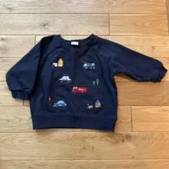 petit main 刺繍トレーナー 90cm ネイビー