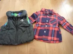 サイズ80　★グローバルワーク　ネルシャツ　Party Party　中綿ベスト