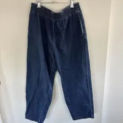 GUダークブルー ウエストゴム デニムパンツ　XL
