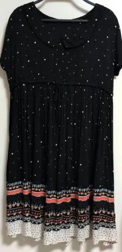 ワンピース　古着風ドット柄