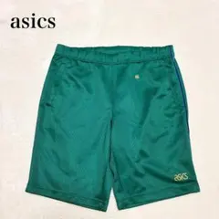 【アシックス】スポーツハーフパンツ(L)トレーニング ランニング ロゴ刺繍 緑