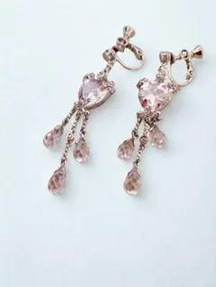 新品 クリア ハートクリスタル イヤリング ジルコニア