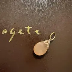 【美品✨】アガット agete ネックレスチャーム オレンジムーンストーン