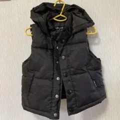 COMME CA ISM 黒 フード付きダウンベスト 90㎝