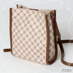 モノグラム　ミニショルダーバック　茶色　ブラウン　ベージュ