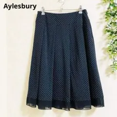 東京スタイル　アリスバーリー ドット柄フレアスカート M ひざ丈　シフォン　上品