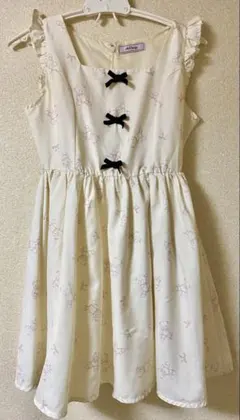Ank Rouge くま柄JSK ワンピース イエロー