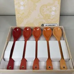 新品　LE CREUSET オレンジ系グラデーションスプーン 5本セット　廃盤のサムネイル