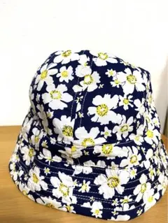 赤ちゃん　花柄ベビー帽子　42cmリバーシブル