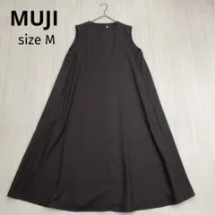 ◆ 無印良品 MUJI 起毛 ジャンパースカート ウールブレンド ワンピース M