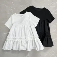 【しまむら】フリルギャザートップス白Ｌ◆plechurcielプレシュールシエル