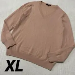 ほぼ未使用‼️希少サイズ‼️【UNIQLO】カシミヤ100％　Vネック　ピンク　XL