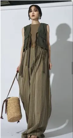 リル様専用限定出品ミリタリーリボンショートベスト＋ジュートベルト付パンツ