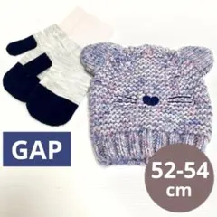 GAP ネコ 猫 ニット 帽子 6-9歳 H&M ミトン 手袋 2点セット
