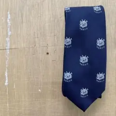 WING WAI CO. ネイビー HKRFUロゴ ネクタイ