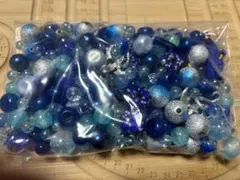 青系ビーズ大量まとめ売り✨レジン・ガラス・プラMIX｜ハンドメイド素材 破格