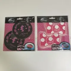 ミニーマウスノンスリップマット サークル型 リボン型　2セット　ディズニー未使用