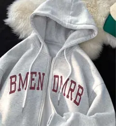 裏起毛　新品グレー ジップアップパーカー