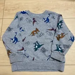 恐竜柄グレー トレーナー 100サイズ 裏起毛