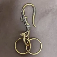 真鍮 カラビナ イーグル 鷹 キーリング キーフック ブラス