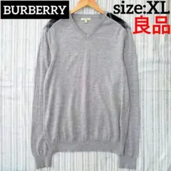 ★良品★バーバリーロンドン＊羊毛100％＊Vネック＊セーター＊XL