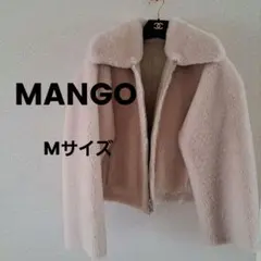 超美品mango Mサイズベージュ、リバーシブル フェイクファー ジャケット