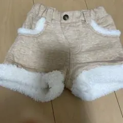フリースベージュショートパンツ 80cm