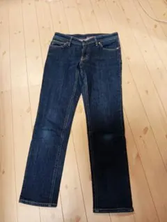 無印良品ダークブルー スリムレッグデニム 25