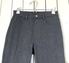 美品【UNIQLO ユニクロ】 ヒートテックデニム風 グレー レギンスパンツ S