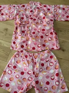 ハローキティ 甚平 セットアップ　110cm ピンク