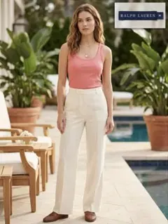 RALPH LAUREN ラルフローレン リブタンクトップ ピンク M コットンのサムネイル