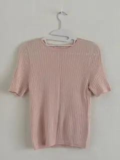 UNIQLO リブニット 半袖 ピンク Lサイズ