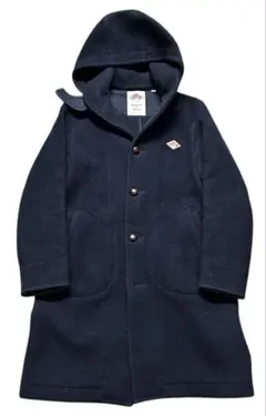DANTON ウールモッサ ワンポイントロゴ フーディー コート 34 ネイビー