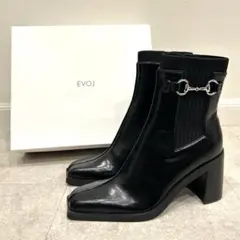 EVOL ブーツ Yukko コラボ 黒 スクエアトゥ チャンキーヒール L