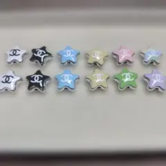 ロゴ星型ビーズ 12個セット