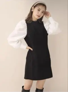 美品　ナイスクラップ　ワンピース　フリーサイズ　ポケット付き　匿名配送　黒