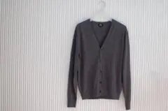 新品 ユニクロ メリノＶネックカーディガン S グレー