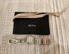 Paul Smith◇ミニクーパー◇キーリング・カラビナ◇ストライプ◇保存袋