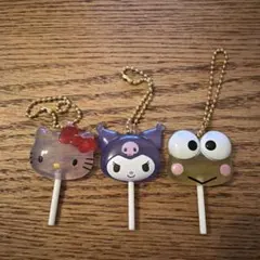 サンリオカラフルキャンディチャーム　キティ、けろけろけろっぴ、ハンギョドン