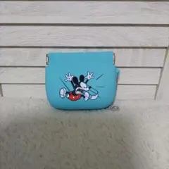ディズニーストア ミッキーマウス シリコンポーチ 水色 ダストケース