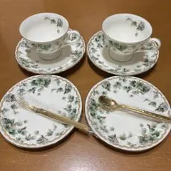 NARUMI CHINA アルページュ葡萄柄 カップ&ソーサー 皿 2客