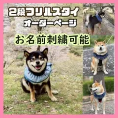 【2段フリルスタイオーダーページ】わんこの可愛い付け襟 おしゃれアクセサリー