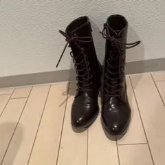 ダークブラウン レースアップブーツ 23.0cm 卒業式　成人式袴