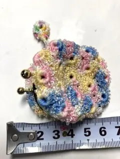 ハンドメイド ミニがま口ポーチ ピンク