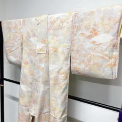 小紋　御所車　牛車　七宝　吉祥模様　身丈152　裄62　正絹　着物　024tz 小紋 御所車 牛車 七宝 吉祥模様 身丈152 裄62 正絹 着物 024tz - メルカリ
