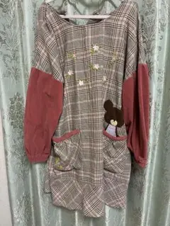 the bears school チェック柄エプロン